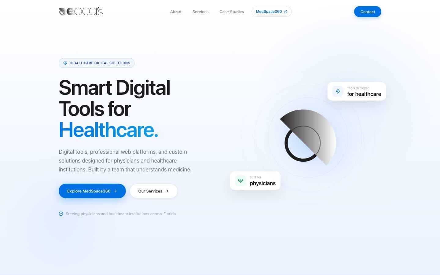 Desktop view of the DEOCAS LLC website
